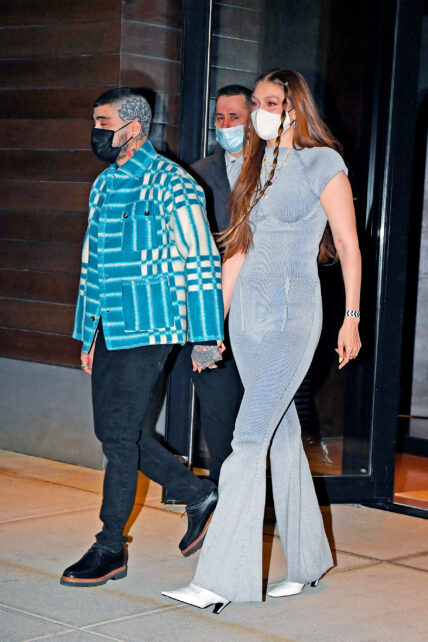 Gigi Hadid and Zayn Malik get some grilled cheese from a food truck for her birthday