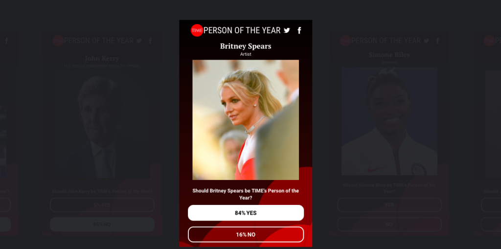 TIME Person of the Year Poll Britney Spears
