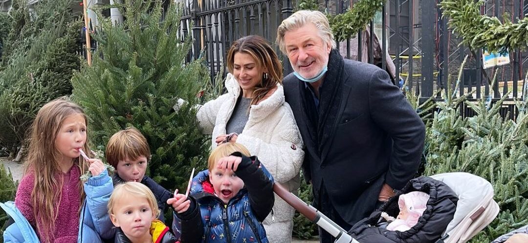 Alec Baldwin Hilaria Baldwin and family at Christmas