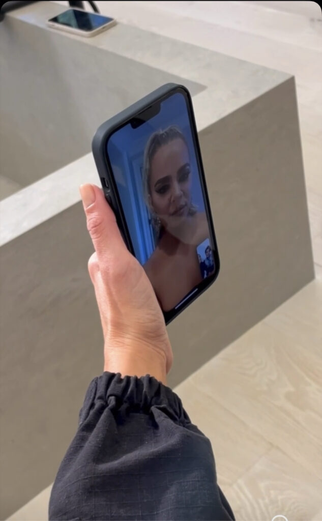 Khloe Kardashian on FaceTime