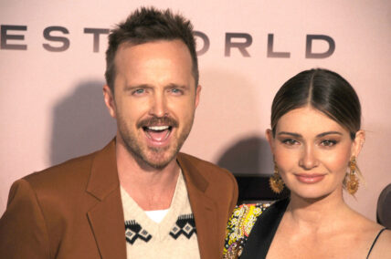 Aaron Paul and Lauren Parsekian at Westworld Season 3 Premiere