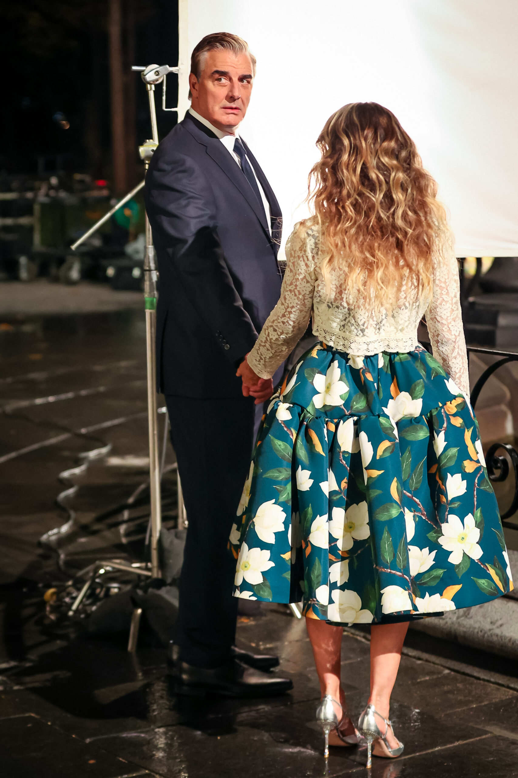 Chris Noth is seen on the film set of the 'And Just Like That' in NYC. 