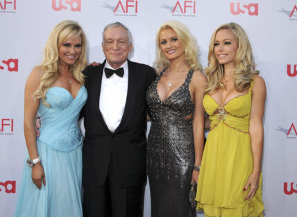 Hugh Hefner with 'Girls Next Door'
