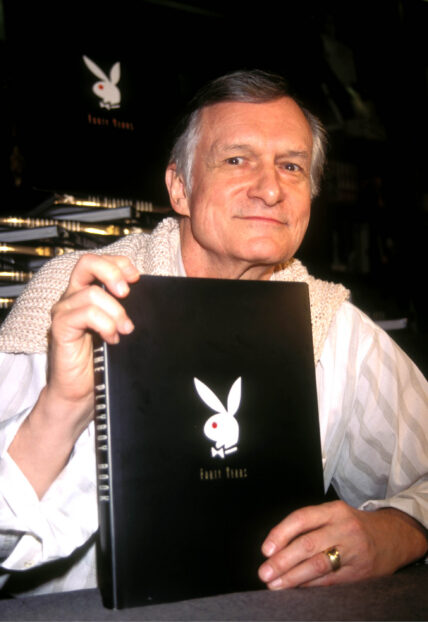 HUGH MARSTON HEFNER (born: April 9, 1926 died: September 27, 2017) was an American men's lifestyle magazine publisher, businessman, and playboy. A multi-millionaire, his net worth at the time of his death was over $43 million due to his success as the founder of Playboy. Hefner was also a political activist and philanthropist active in several causes and public issues. Pictured: HUGH HEFNER.f8866. 27 Sep 2017 Pictured: HUGH MARSTON HEFNER (born: April 9, 1926 died: September 27, 2017) was an American men's lifestyle magazine publisher, businessman, and playboy. A multi-millionaire, his net worth at the time of his death was over $43 million due to his success as the founder of Playboy. Hefner was also a political activist and philanthropist active in several causes and public issues. Pictured: L9297AR SD09/21/1994.HUGH HEFNER BOOK SIGNING ''PLAYBOY:FORTY YEARS-THE COMPLETE HISTORY''. RENUALT. Photo credit: ZUMAPRESS.com / MEGA TheMegaAgency.com +1 888 505 6342 (Mega Agency TagID: MEGA90985_001.jpg) [Photo via Mega Agency]