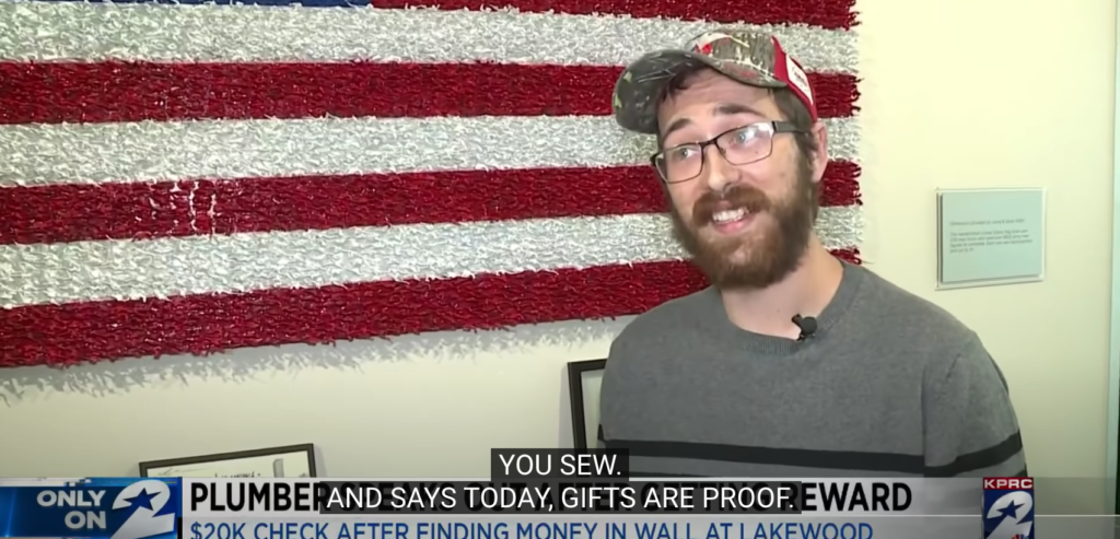 Plumber who discovered money in Joel Osteen's walls