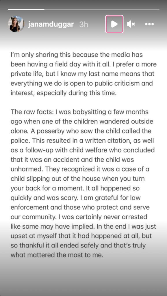 Jana Duggar breaks silence 
