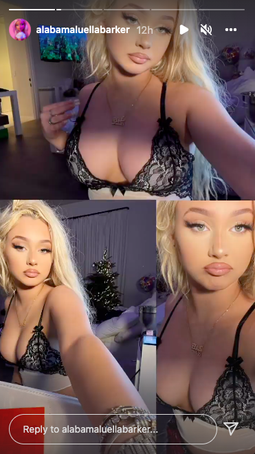 Alabama Barker taking selfies.