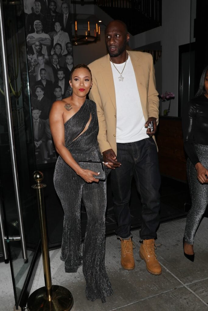 Lamar Odom and girlfriend Sabrina Parr grab dinner at Catch LA restaurant