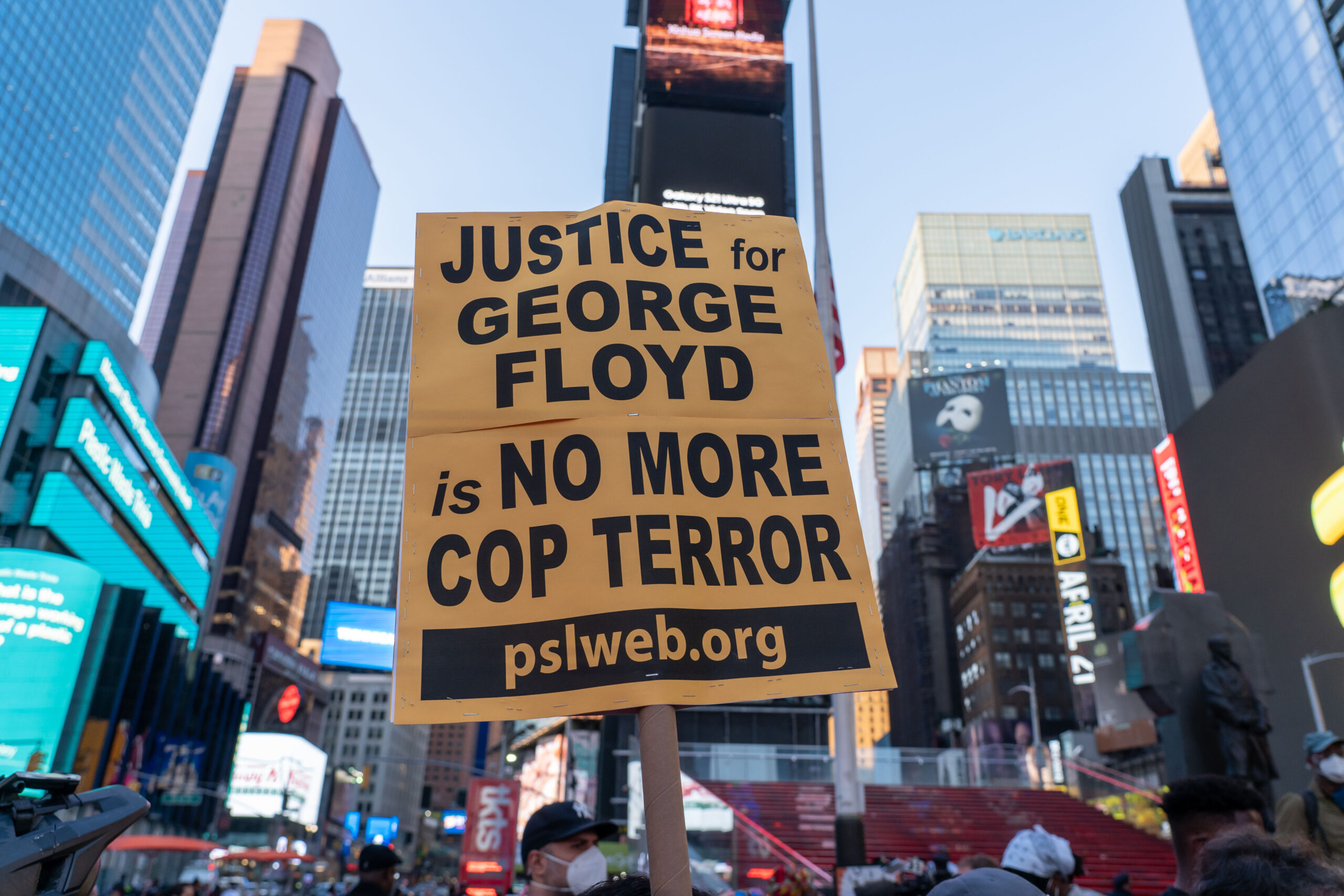 People Rally at Times Square After Derek Chauvin Verdict