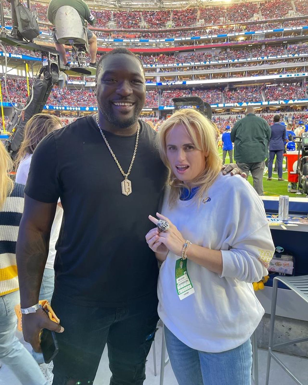 Rebel Wilson at the LA Rams Game