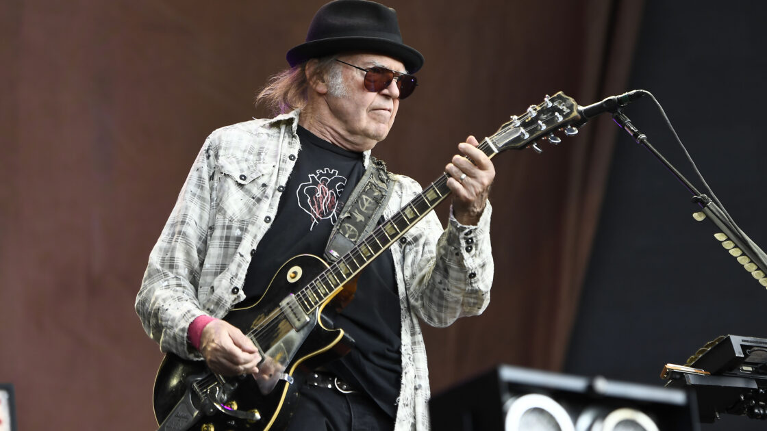 Neil Young performing at British Summertime 2019
