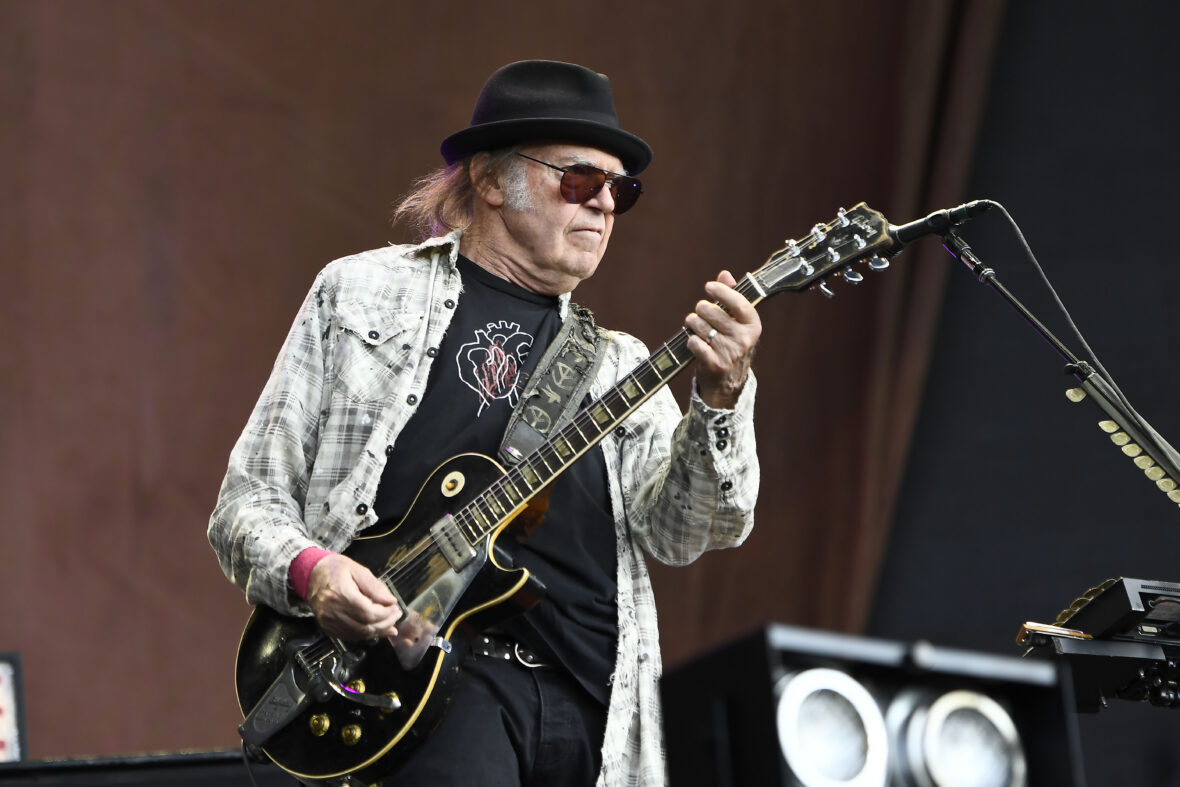 Neil Young performing at British Summertime 2019