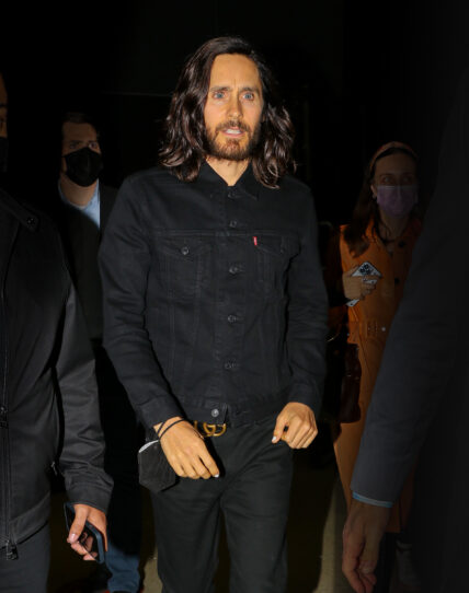 Jared Leto was spotted leaving "House Of Gucci" Q&A in NYC On Nov 15, 2021. 15 Nov 2021 Pictured: Jared Leto. Photo credit: ZapatA/MEGA TheMegaAgency.com +1 888 505 6342 (Mega Agency TagID: MEGA807001_001.jpg) [Photo via Mega Agency]