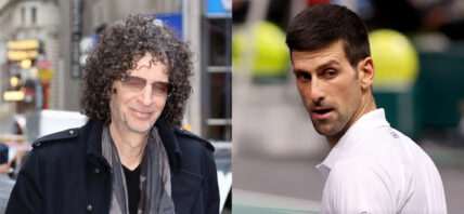 Howard Stern and Novak Djokovic collage.
