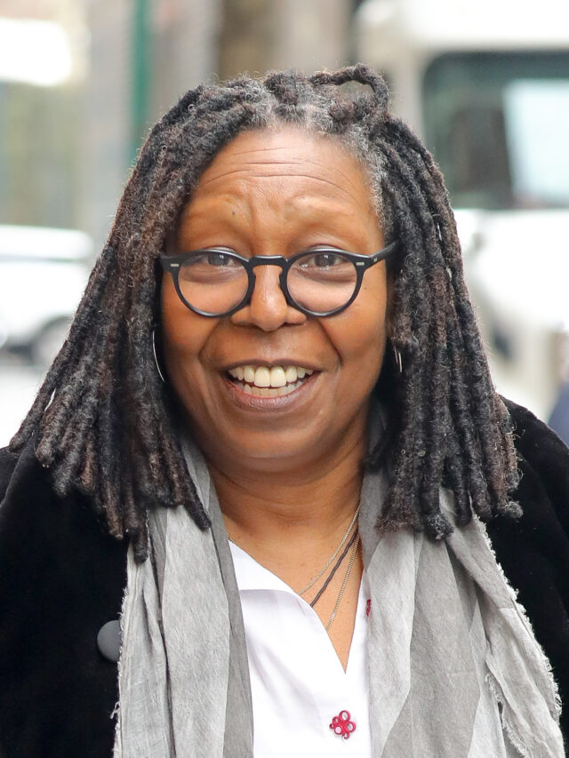 Whoopi Goldberg seen posing with the twins as leaving the view in NYC