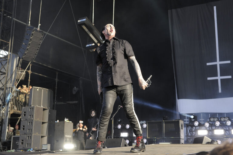 Marilyn Manson performing at Download Festival