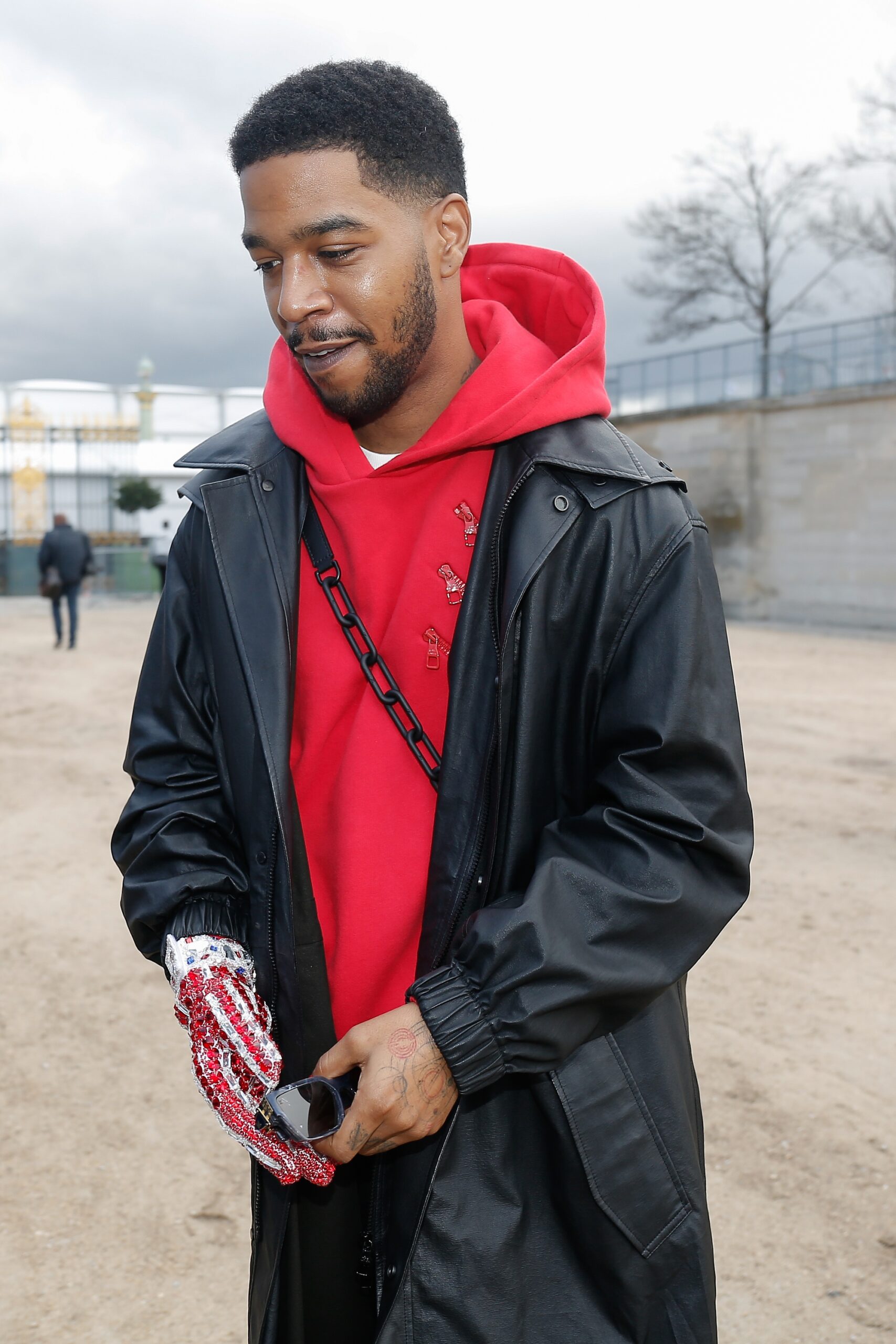 Kid Cudi arriving at Louis Vuitton show during Paris Fashion week 2019
