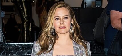 Alicia Silverstone seen leaving the Christian Siriano Fall Winter 2020 New York Fashion Week fashion show in New York