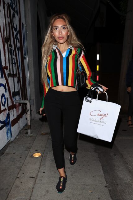 Farrah Abraham wears a colorful ensemble to dinner at Craigs