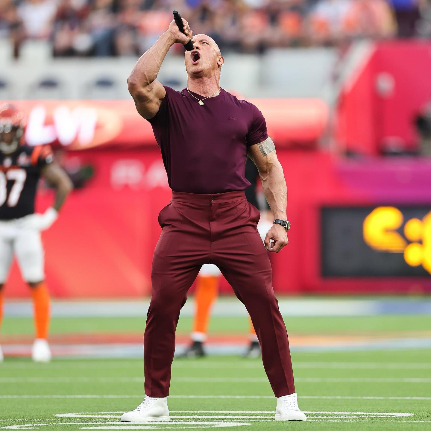 Dwayne Johnson at the Super Bowl