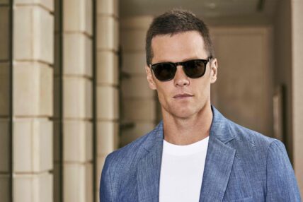 Tom Brady models eyewear for Christopher Cloos