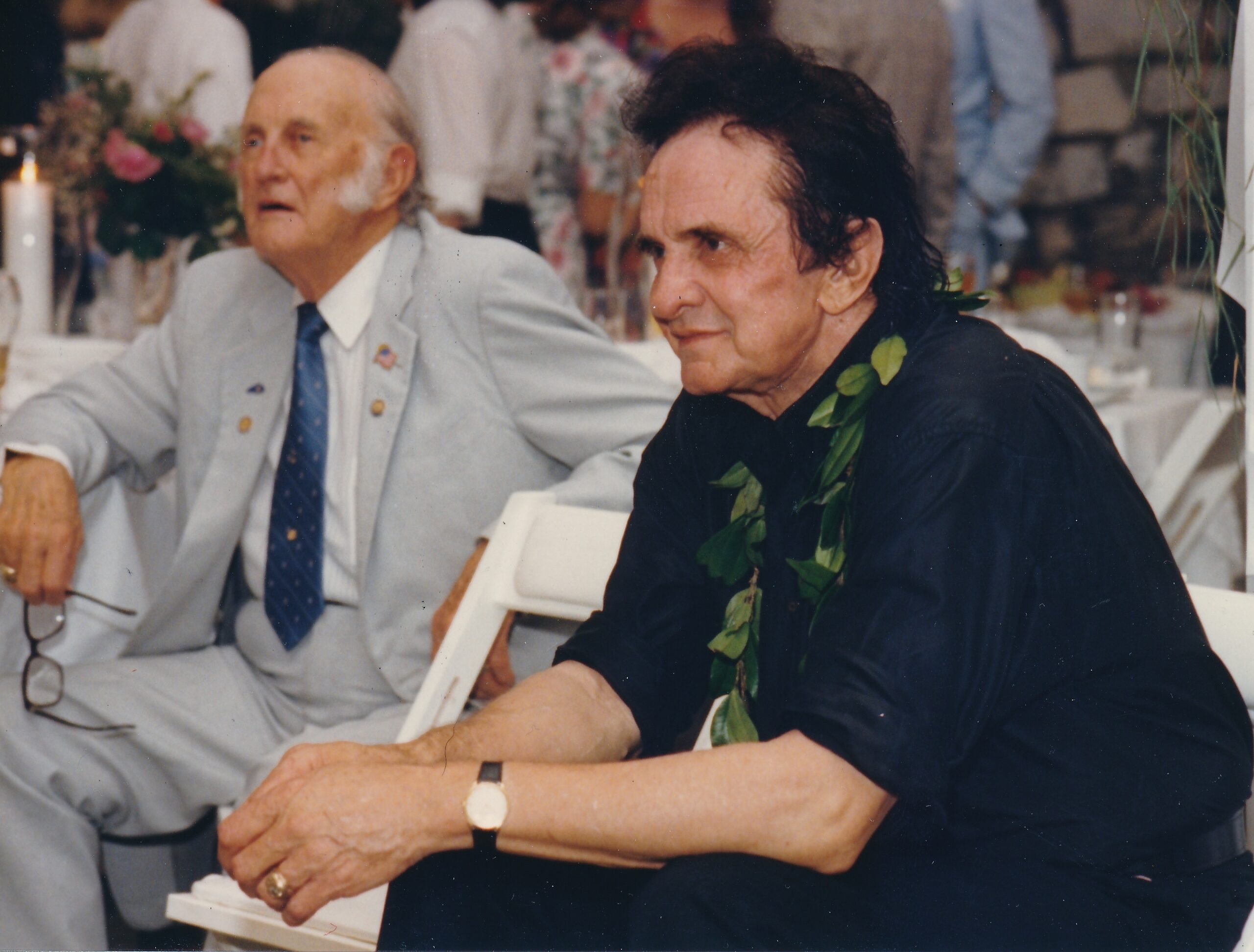 Johnny Cash at his daughters wedding in the early 1990s.