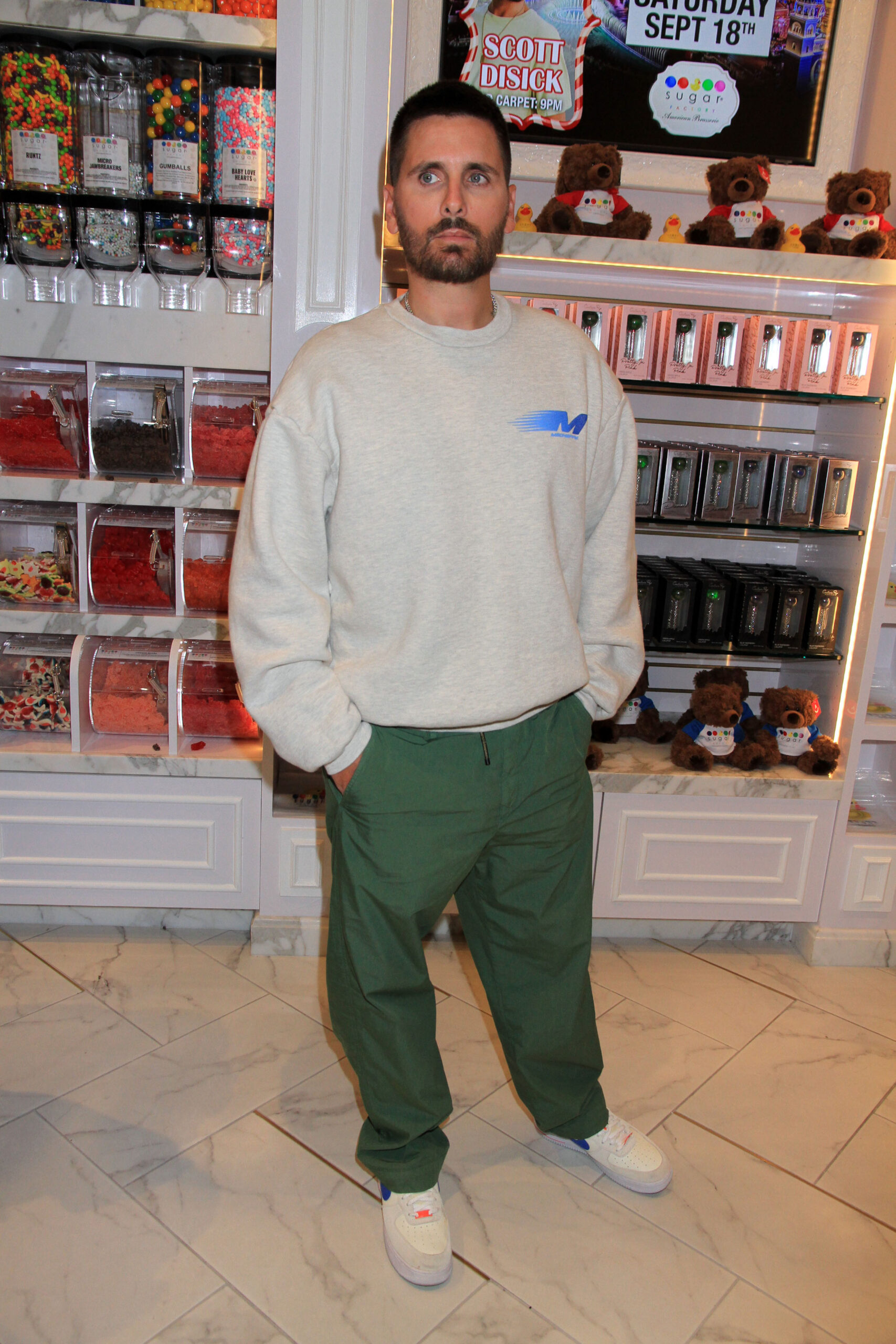 Media Personality and Scoialite SCOTT DISICK Hosts The Grand Opening Of The New Sugar Factory Las Vegas Harmon Corner Retail Center Las Vegas, Nv September 18, 2021. 18 Sep 2021 Pictured: Scott Disick. Photo credit: KWKC/MEGA TheMegaAgency.com +1 888 505 6342 (Mega Agency TagID: MEGA788460_005.jpg) [Photo via Mega Agency]