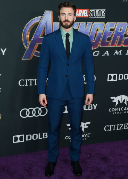 Chris Evans wearing Salvatore Ferragamo arrives at the World Premiere Of Walt Disney Studios Motion Pictures and Marvel Studios' 'Avengers: Endgame'