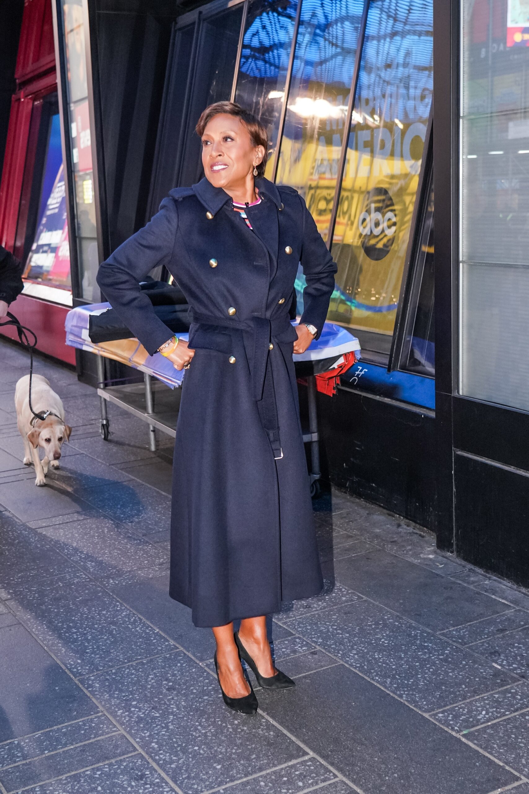 Robin Roberts is seen outside Good Morning America