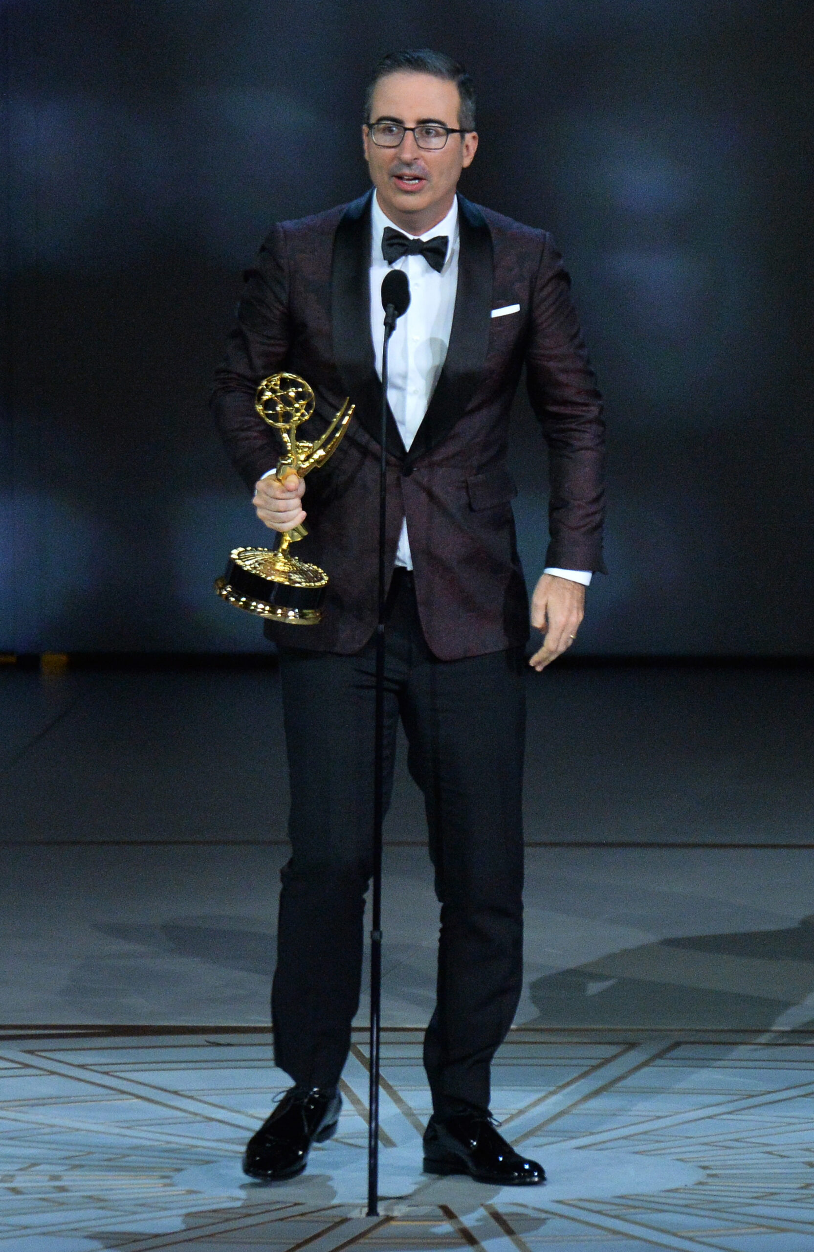 John Oliver accepts the Outstanding Variety Talk Series award for "Last Week Tonight with John Oliver" onstage during the 70th annual Primetime Emmy Awards