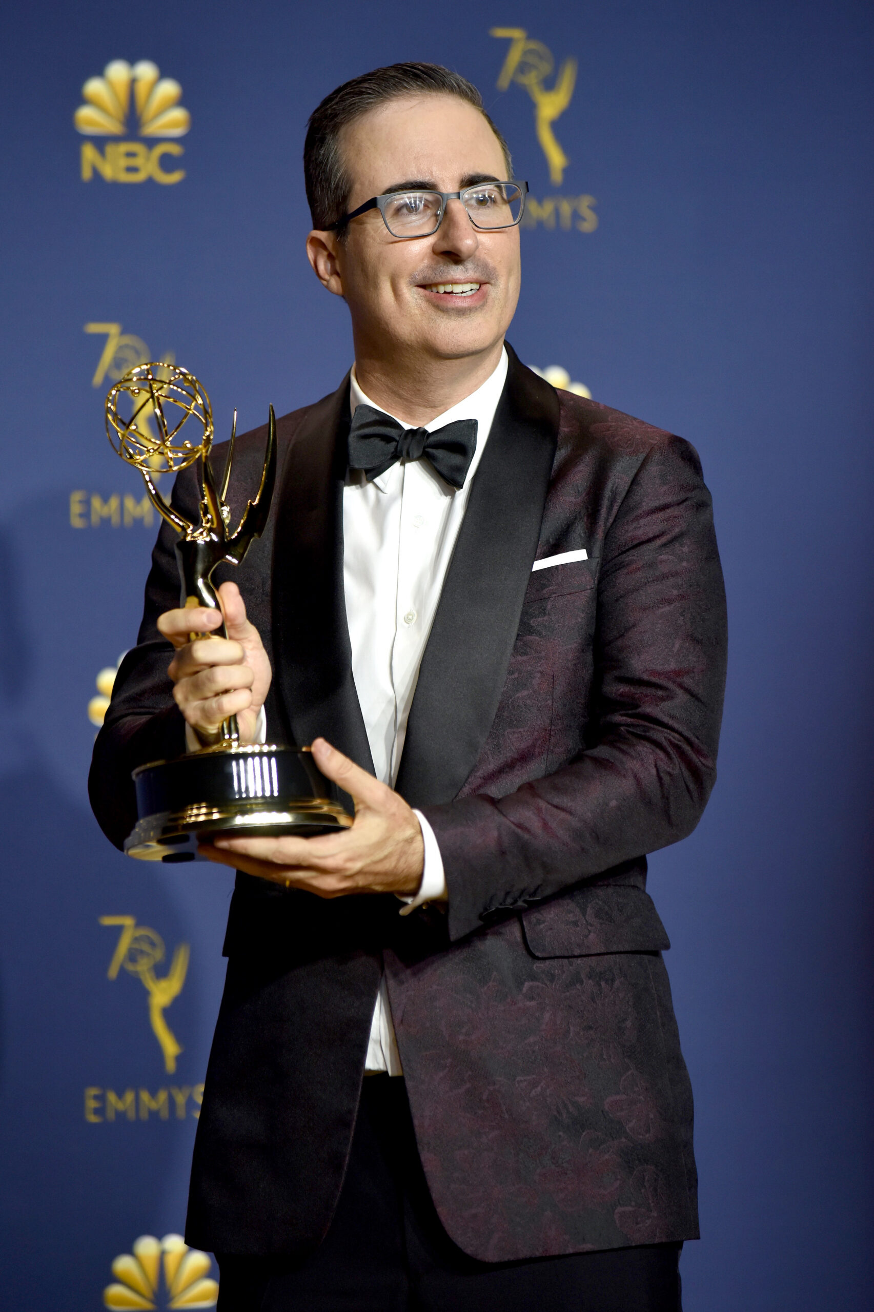 John Oliver, winner of the award for Outstanding Variety Talk Series for "Last Week Tonight with John Oliver,"