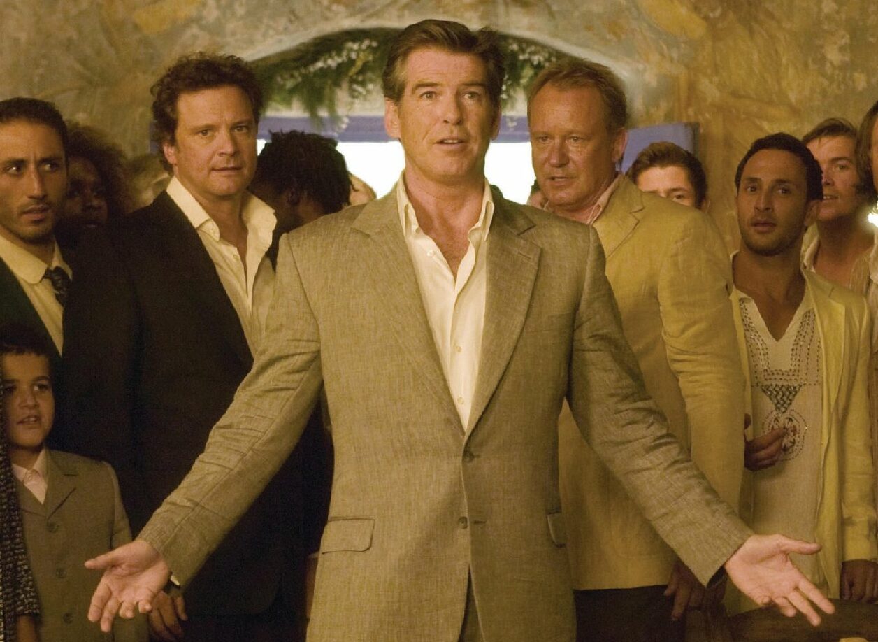 Colin Firth, Pierce Brosnan and Stellan Skarsgardas they appear in 'Mamma Mia!'