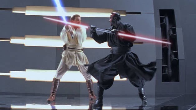 Darth Maul versus Obi-Wan Kenobi