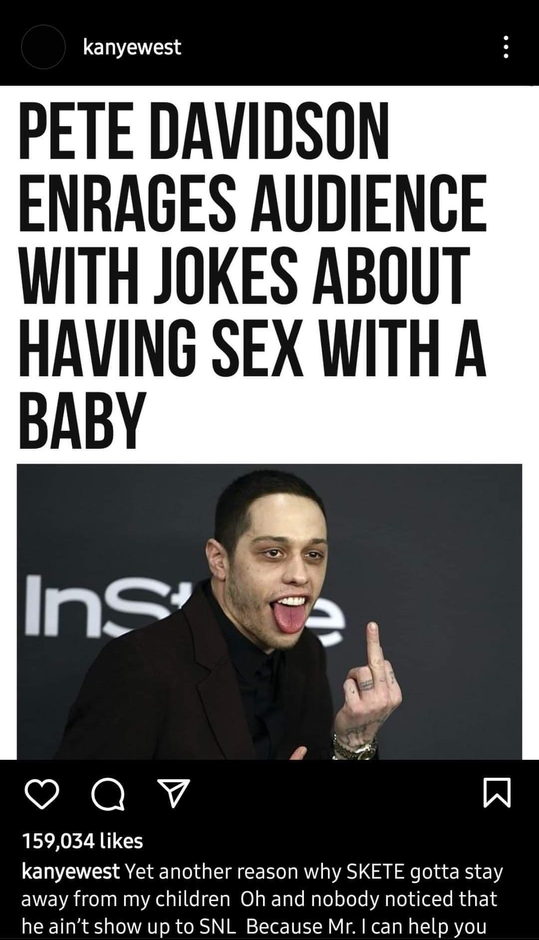 Kanye West takes more shots at Pete Davidson on Instagram at 7 AM on March 16, 2022 