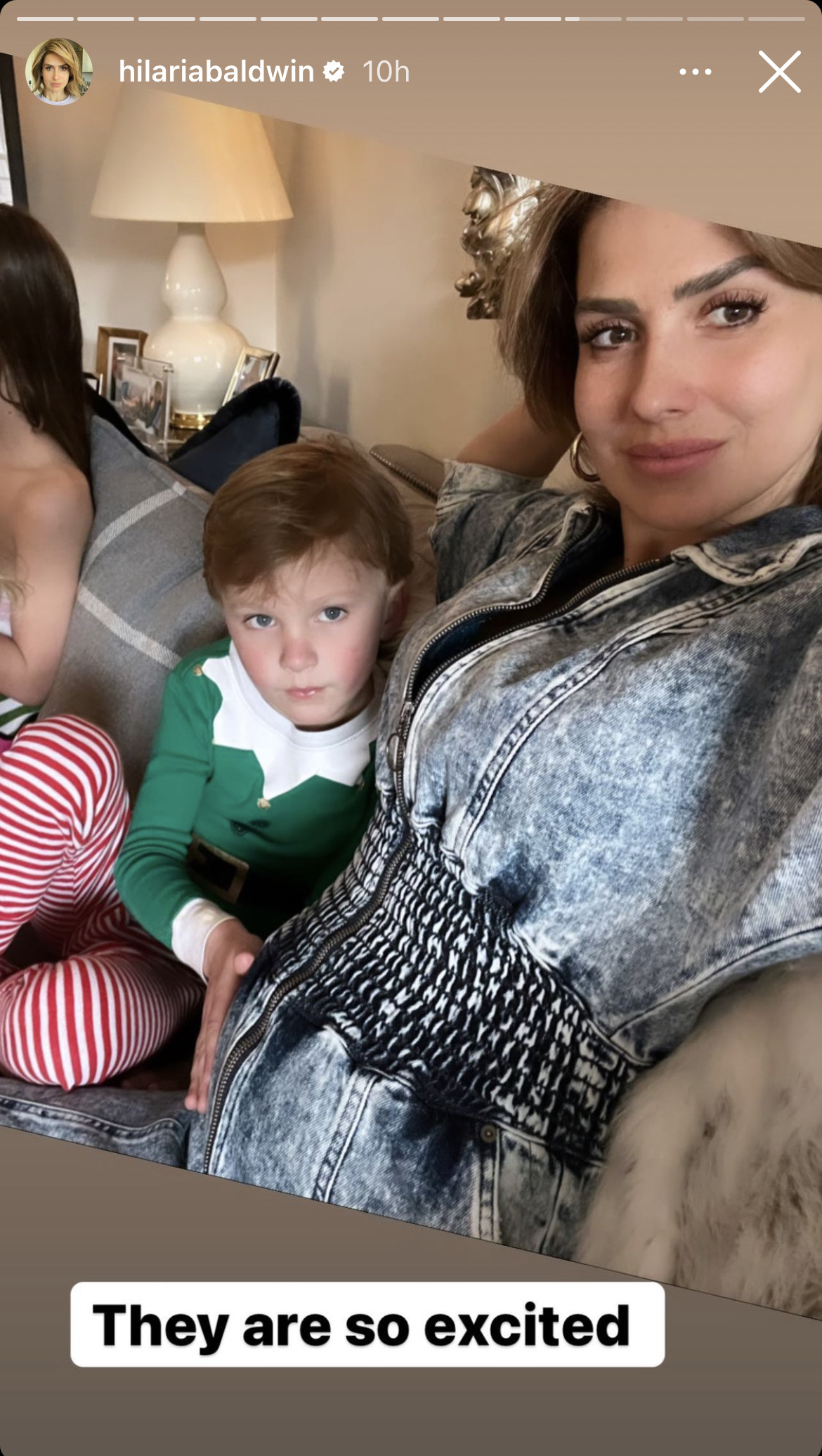 Hilaria Baldwin post in her Instagram story