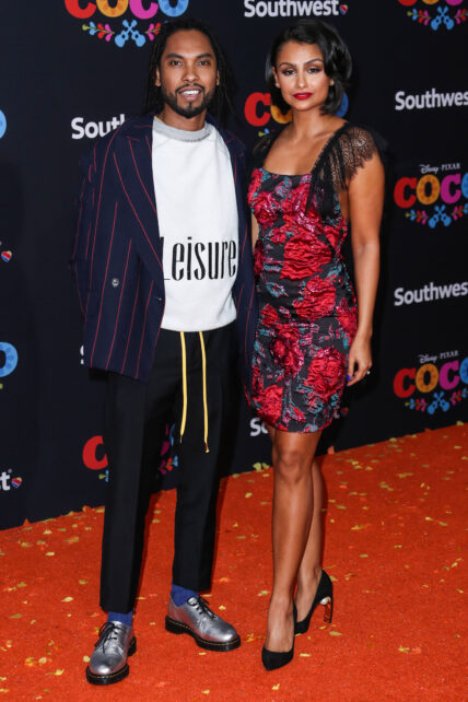 Miguel and Nazanin Mandi on the red carpet