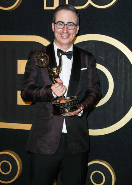 John Oliver arrives for the HBO Emmy party at the Pacific Design Center in Los Angeles, CA