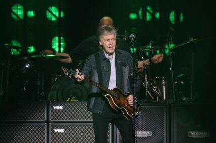Paul McCartney performing his 'Freshen Up' tour in Paris