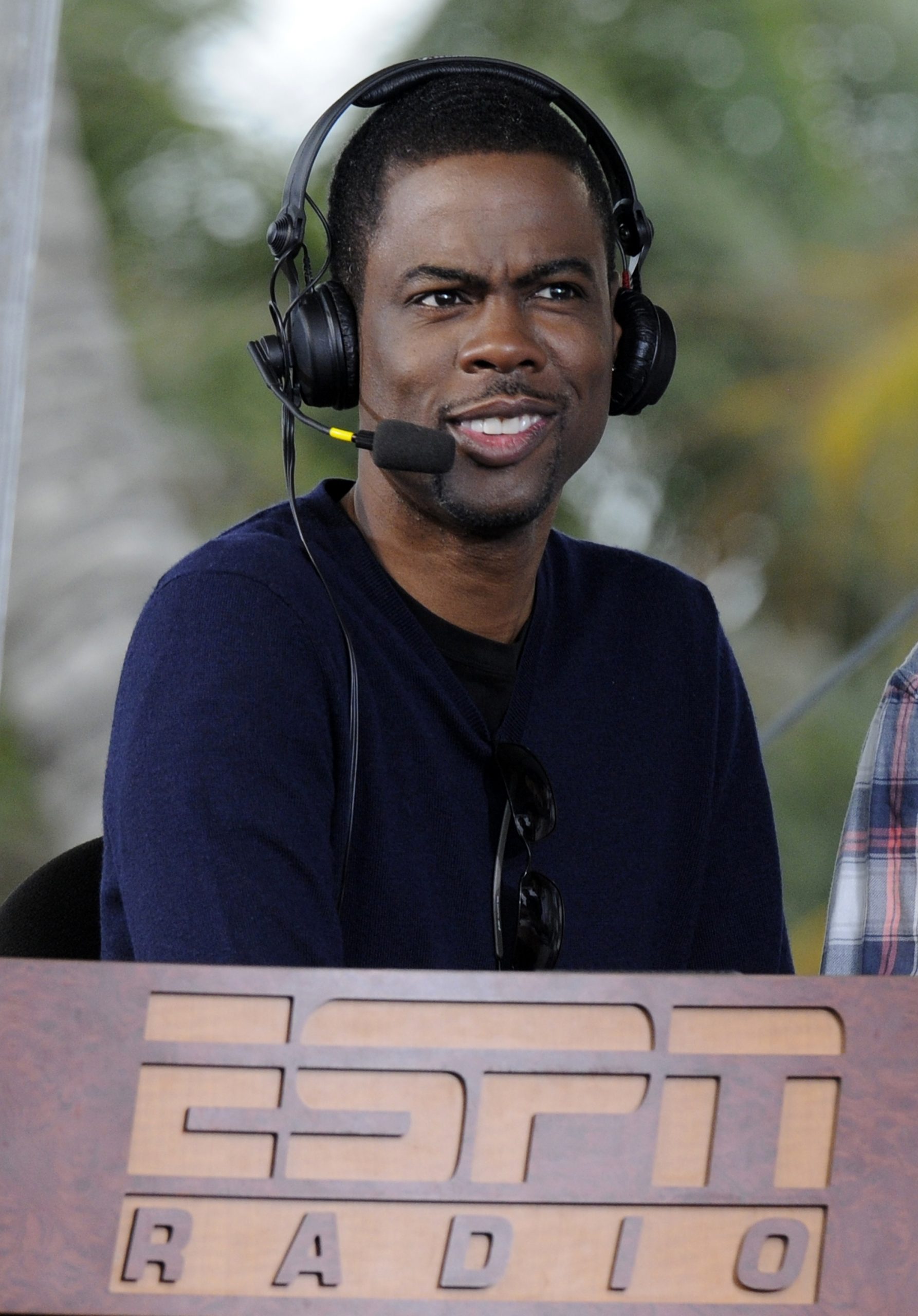 Comedians Adam Sandler Chris Rock David Spade Rob Schneidar and Kevin James are seen conducting interviews for ESPN during Super Bowl XLIV Weekend in Miami Beach