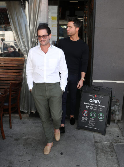 Josh Flagg and Bobby Boyd enjoying lunch at Robata JINYA - Hollywood
