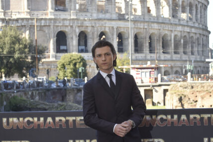 Tom Holland videocalls his mother while attending the photocall of Uncharted in Rome