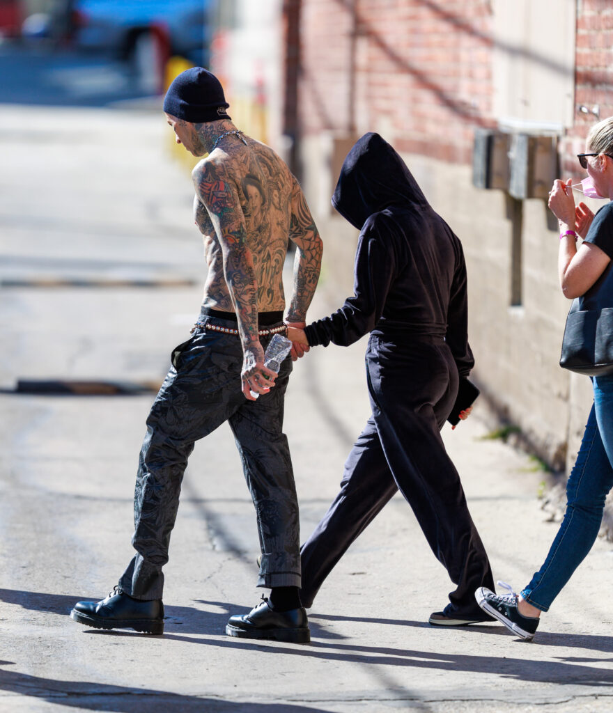 Travis Barker and Kourtney Kardashian at Kimmel