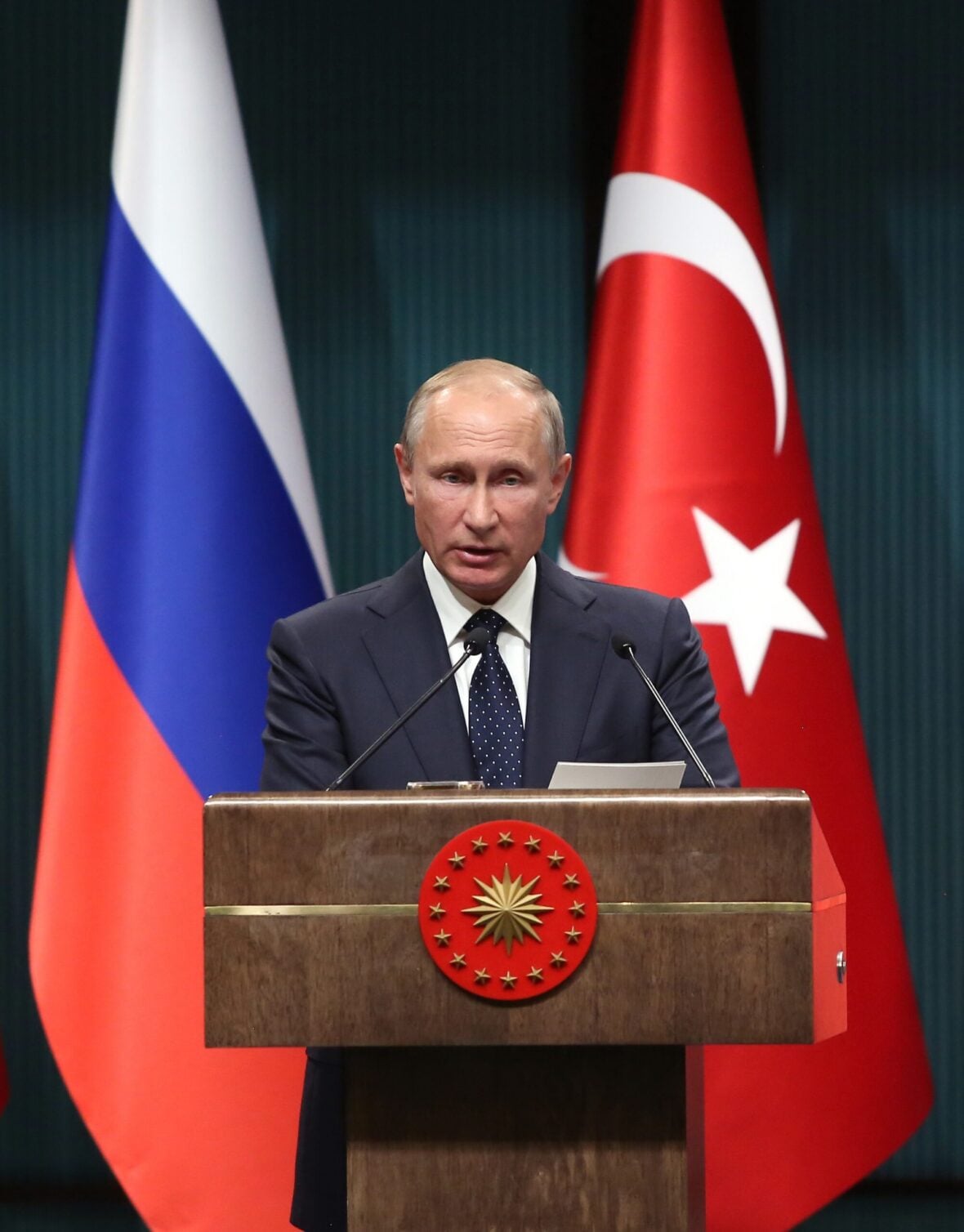 Vladimir Putin and Recep Tayyip Erdogan in Ankara