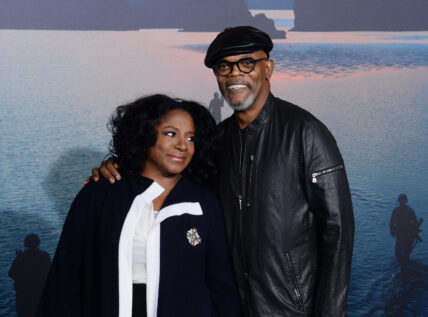 Samuel L. Jackson And LaTanya Richardson at the "Kong: Skull Island" premiere in Los Angeles