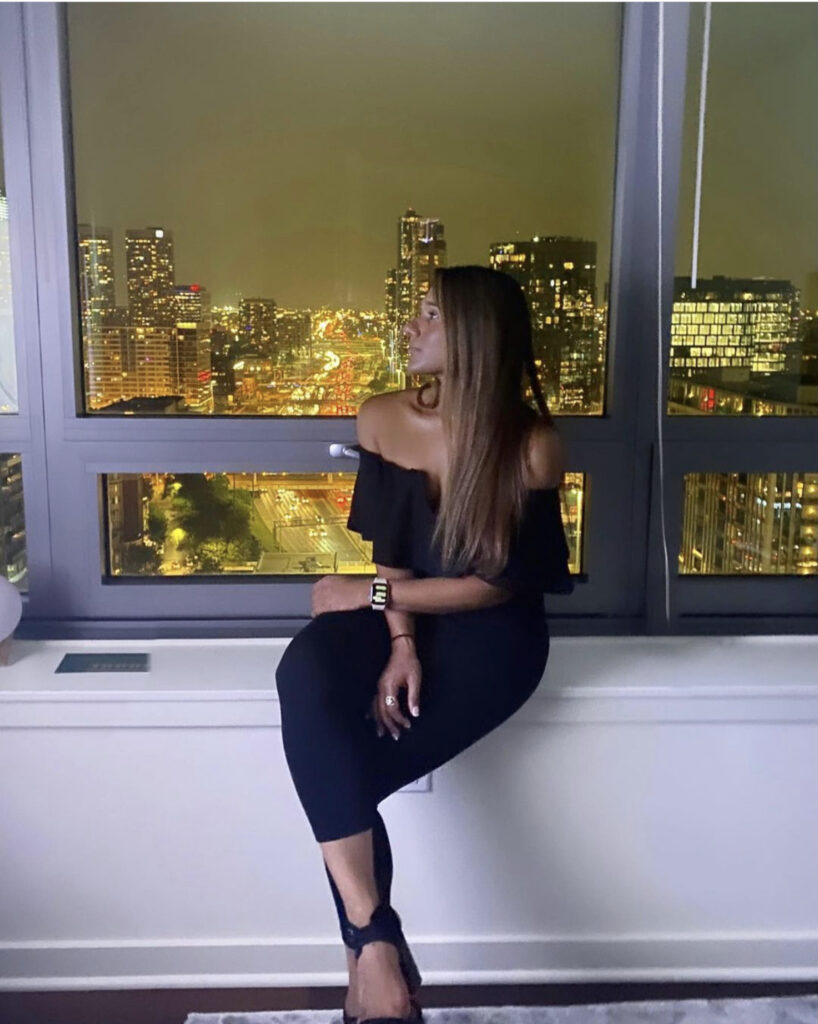 Deepti poses against skyline