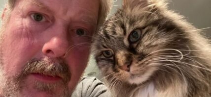 John DiMaggio and his pet cat Roger