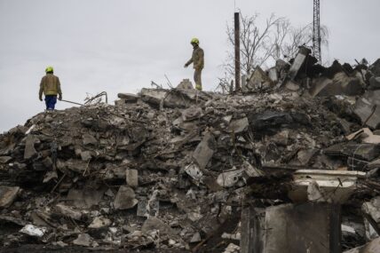 Recovery and cleaning works in Borodyanka, Ukraine