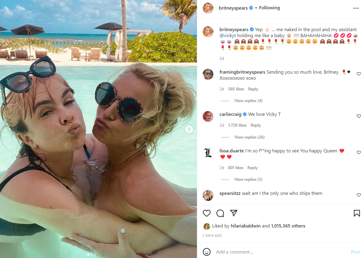 Britney Spears with her assistant Vicky T