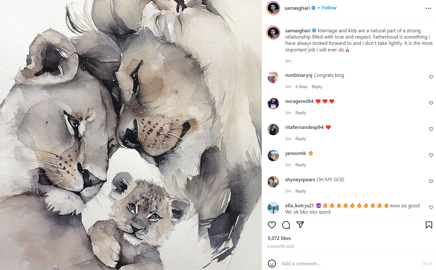 Sam Asghari on fatherhood on April 11, 2022