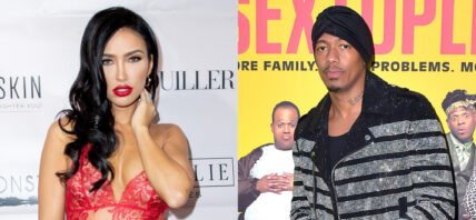 Bre Tiesi and Nick Cannon posing for the camera.